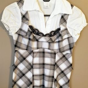 Maurice's Short Sleeve Gingham Side Zip Top